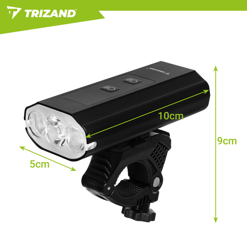 Trizandi LED-jalgrattatulede komplekt, 1300 lm, 5200 mAh, USB