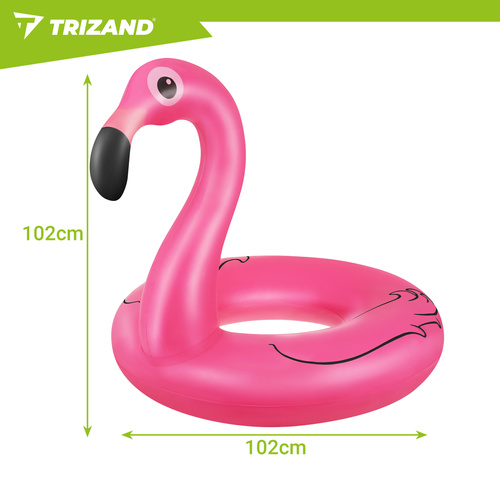 Trizandi täispuhutav flamingokujuline ujumisrõngas, 102 cm