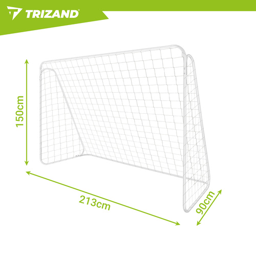 Trizandi XXL metallist jalgpallivärav võrgu ja kinnitustega, 213 × 150 × 90 cm