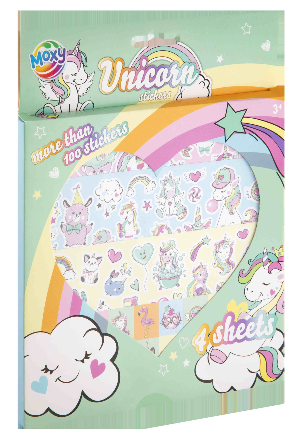 Unicorn Rainbow kleepsukomplekt 4 lehel – tootepilt
