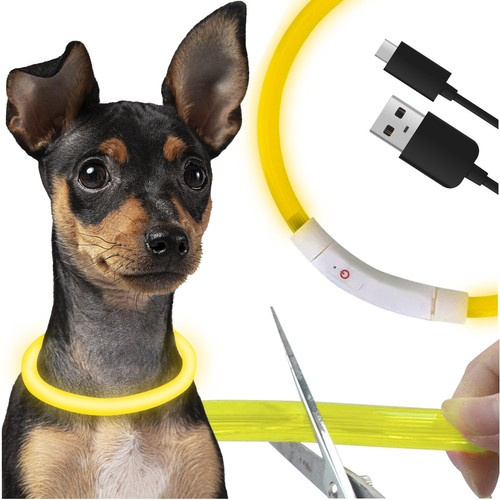 USB-laadimise ja reguleeritava pikkusega LED-kaelarihm koertele ja kassidele