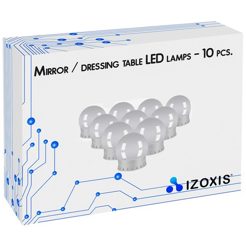 USB LED-peeglivalgustus 10 lambiga