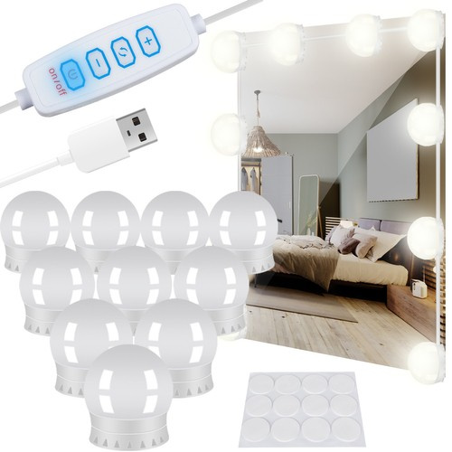 USB LED-peeglivalgustus 10 lambiga