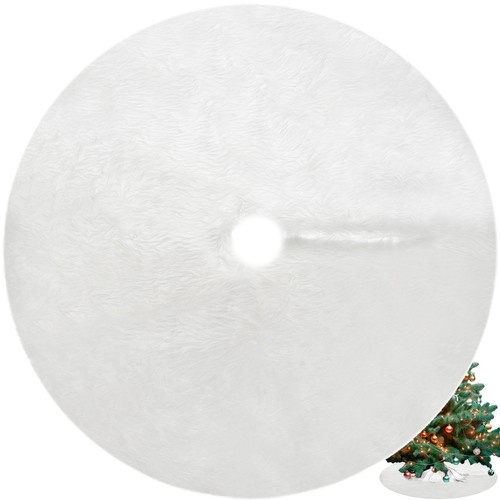 Valge kunstkarvast kuusealusvaip, 120 cm