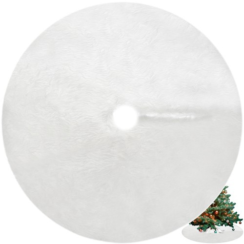 Valge kunstkarvast kuusealusvaip, 150 cm