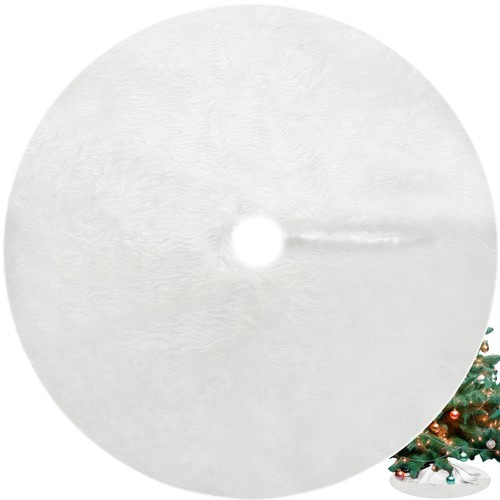 Valge kunstkarvast kuusealusvaip, 72 cm