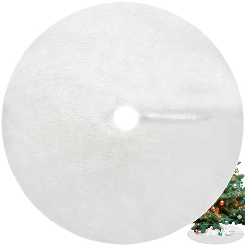 Valge kunstkarvast kuusealusvaip, 90 cm