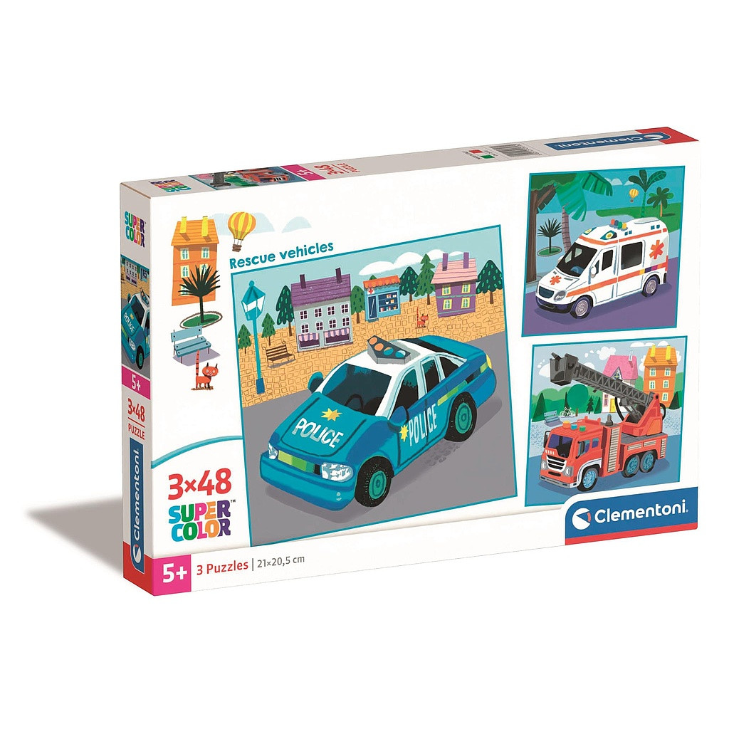 Vehicle Rescue 3×48-osaline pusle Clementoni – tootepilt