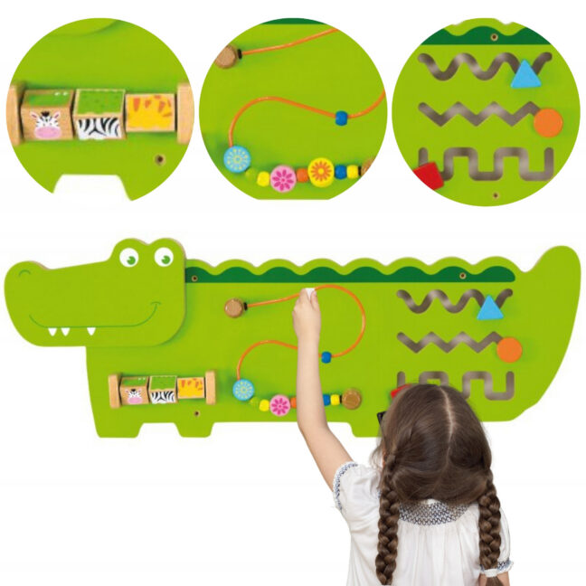 sensoorne tegevustahvel crocodile mäng – VIGA arendav sensoorne tegevustahvel puidust Crocodile FSC Montessori sertifikaat – arendav mäng lapsele