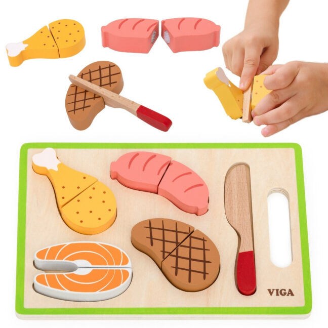 meat lõikamine realistic köök – VIGA Meat lõikamine komplekt – Realistic köök lõbu