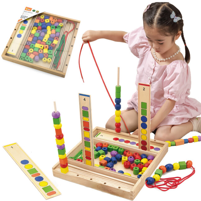 VIGA Montessori loogika- ja helmestemäng, 104 osa