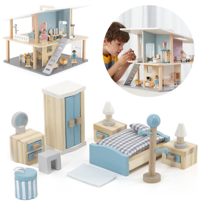 nukumaja bedroom furniture mäng – VIGA PolarB nukumaja Bedroom Furniture komplekt lastele – arendav mäng lapsele