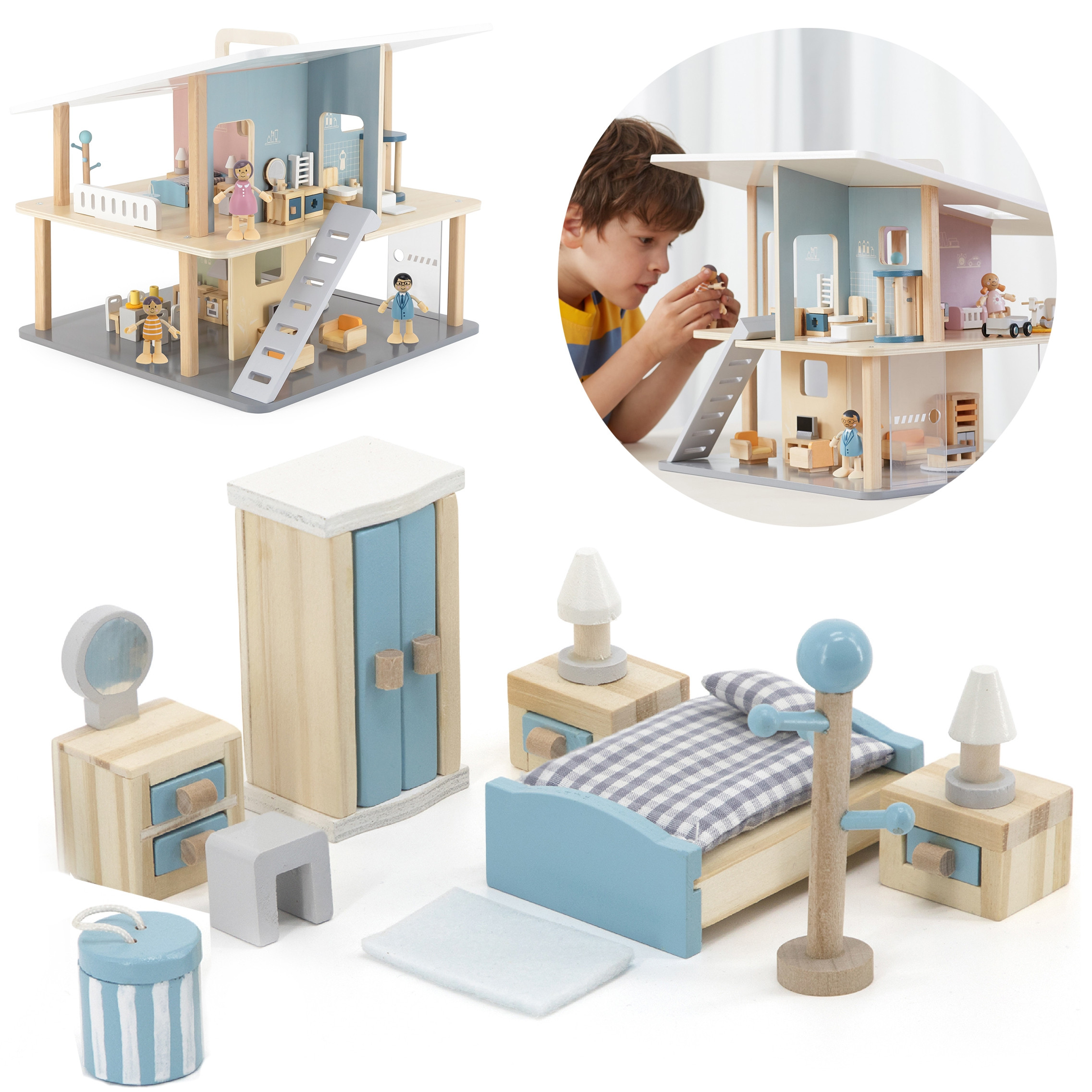 nukumaja bedroom furniture mäng – VIGA PolarB nukumaja Bedroom Furniture komplekt lastele – arendav mäng lapsele