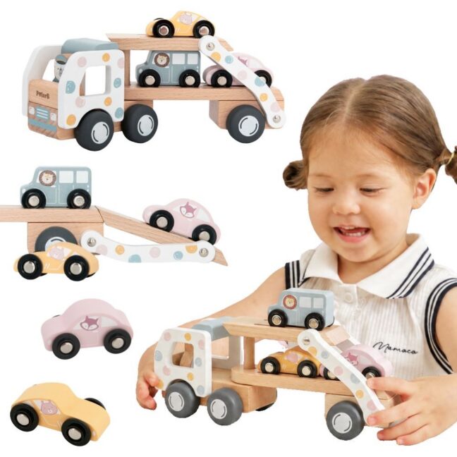 VIGA PolarB puidust Car Transporter 3 Cars Driver 18m+