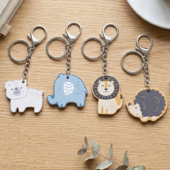 keychain valge teddy karu – detailvaade