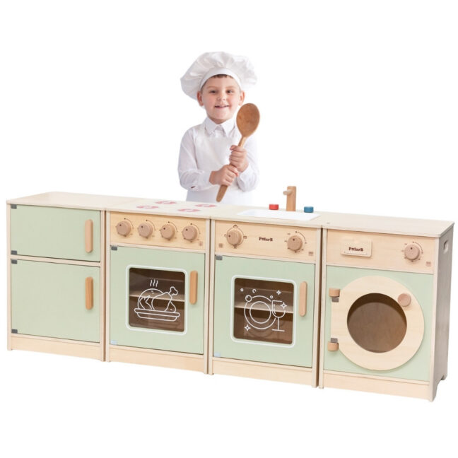 köök xl washing 44248 – VIGA PolarB puidust köök komplekt XL Washing masin, pliit, Dishwasher - roheline (44248)