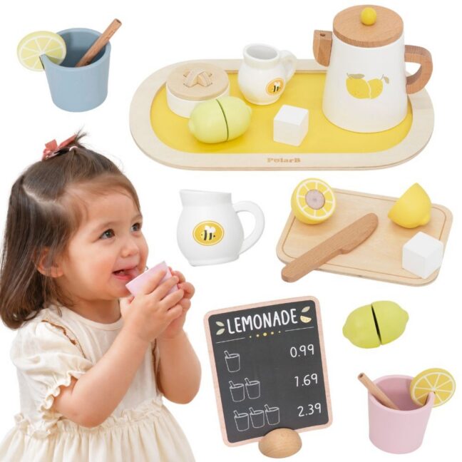 VIGA PolarB puidust Lemonade komplekt Jug Tray Cups Lemon 21 tk
