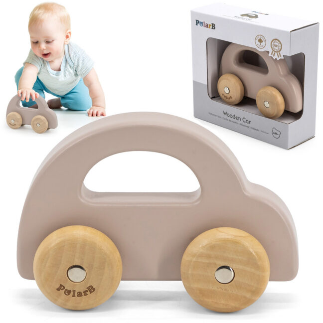 push auto brown lastele – VIGA PolarB puidust Push auto Brown lastele