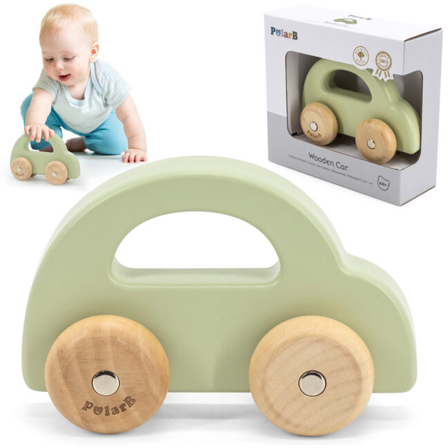 push auto roheline lastele – VIGA PolarB puidust Push auto roheline lastele