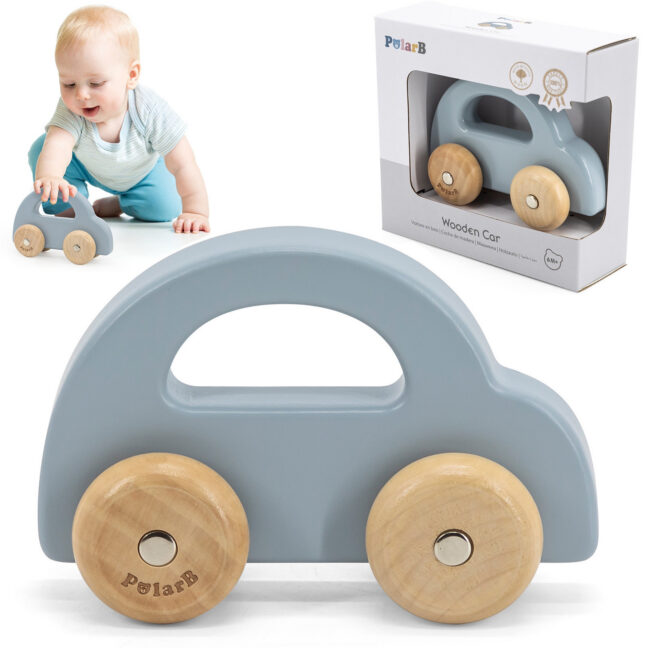 push auto sinine lastele – VIGA PolarB puidust Push auto sinine lastele