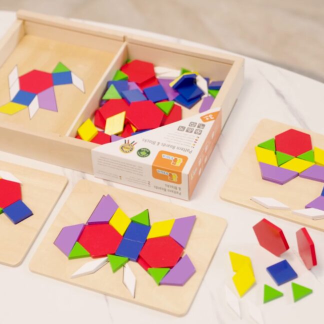 geomeetrilised mosaiik dienes klotsid – detailvaade