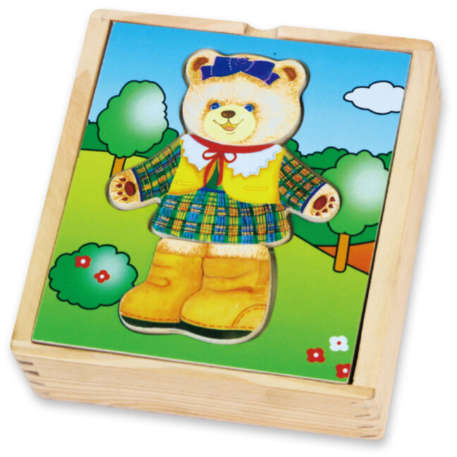 loogika pusle kleit up – VIGA puidust loogika pusle kleit Up Teddy karu Girl
