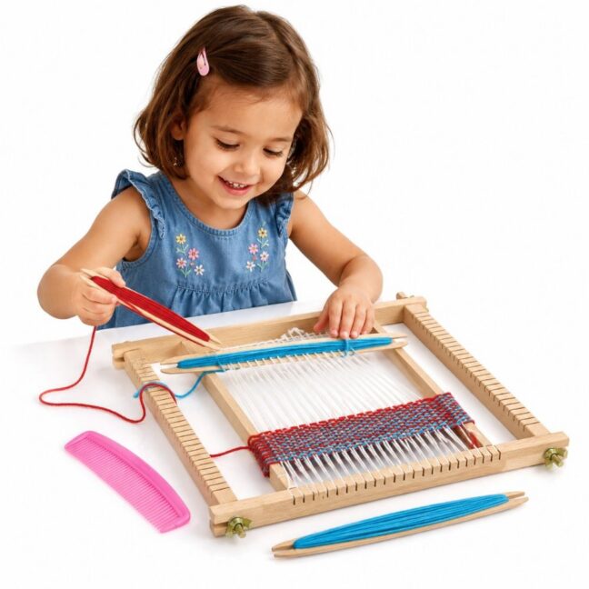 loom weaving workshop weaving – VIGA puidust Loom Weaving Workshop Montessori Weaving komplekt lastele – arendav mäng lapsele