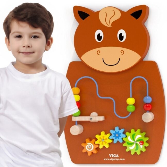 VIGA puidust Manipulative Board Horse FSC Montessori Certificate