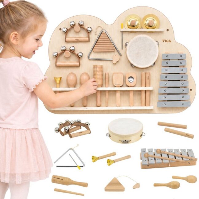 muusika tahvel löökpillid instrumendid – VIGA puidust muusika tahvel komplekt 12 löökpillid instrumendid
