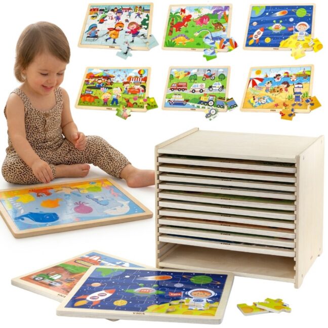 pusle pusled each stand – Viga puidust pusle komplekt 12 pusled, 24 tk each, stand