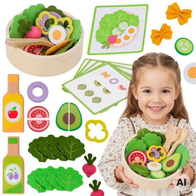 salad tegija 18m mäng – VIGA puidust Salad tegija komplekt 18m+ lastele – arendav mäng lapsele