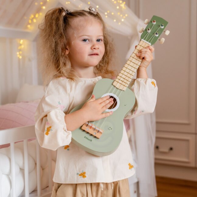ukulele kitarr roheline muusikaline – detailvaade