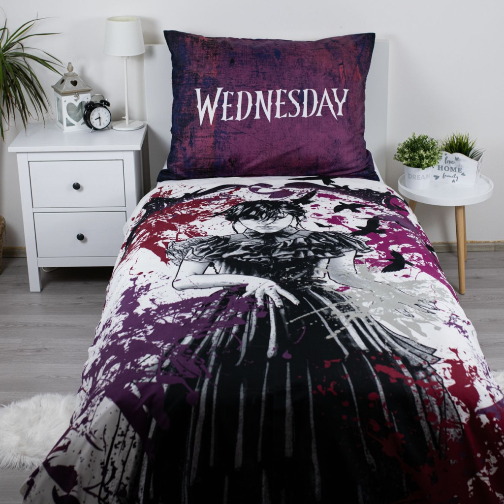 Wednesday Raven bedding cover 140x200cm, 70x90 cm mikrokiud – detailvaade 2