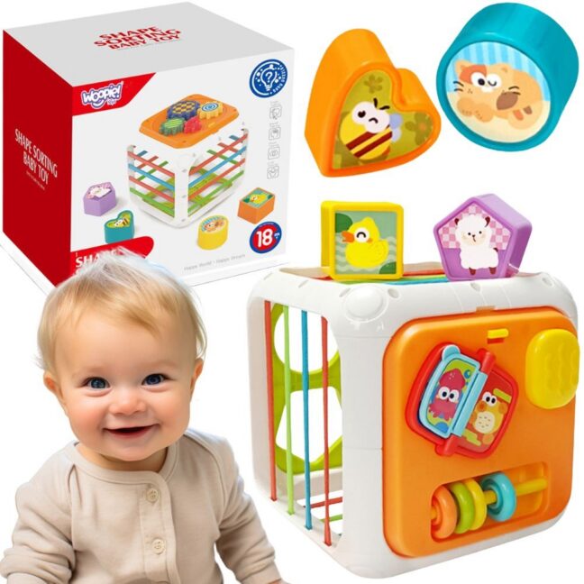 cube sorteerija 4-ühes kujundid – WOOPIE arendav Cube sorteerija 4-ühes kujundid 18m+