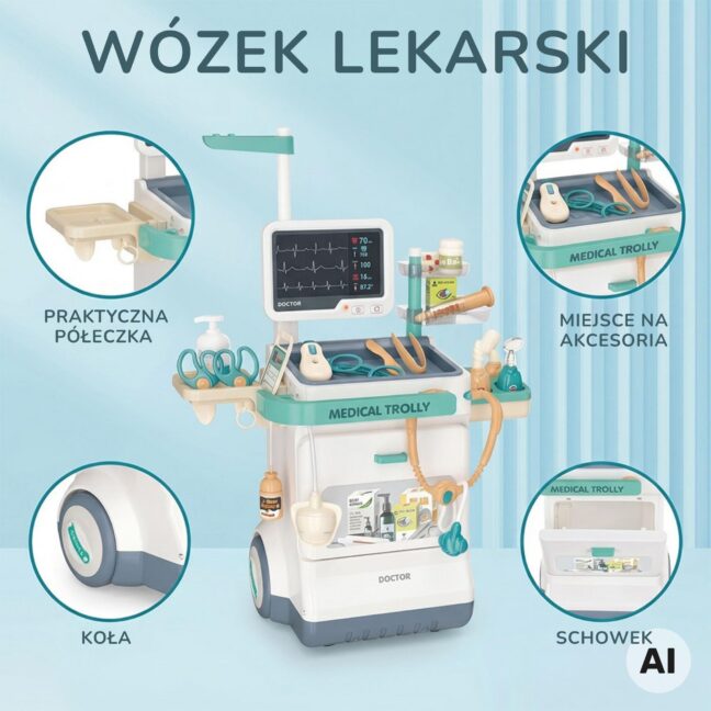 arsts trolley väike arst – detailvaade