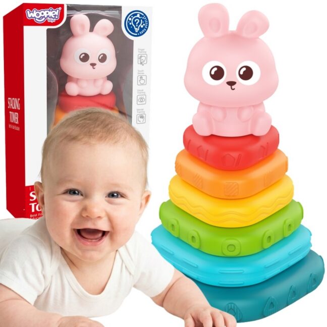 beebi sensoorne pyramid jänku – WOOPIE beebi sensoorne Pyramid jänku sorteerija torn 6m+