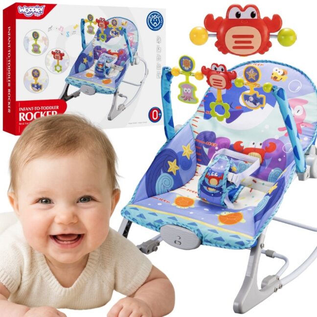 beebi 2-ühes rocker bouncer – WOOPIE beebi 2-ühes Rocker ja Bouncer Crab interaktiivne Vibrations Melodies