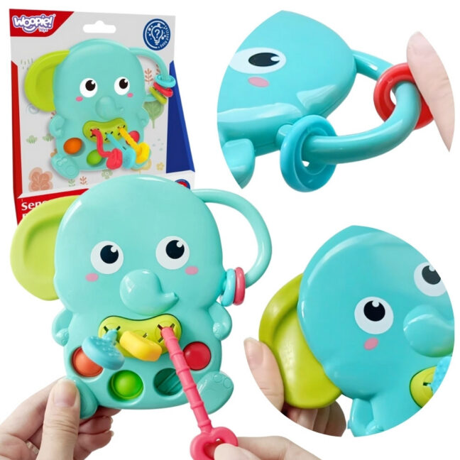 beebi 4-ühes sensoorne elephant – WOOPIE beebi 4-ühes Montessori sensoorne Elephant Teether