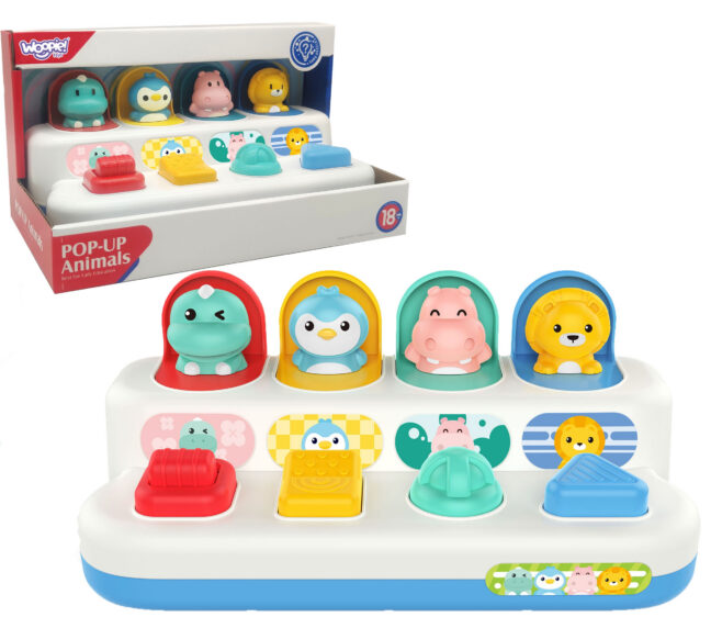beebi pop-up loomad mäng – WOOPIE beebi arendav mänguasi Pop-Up loomad lastele – arendav mäng lapsele