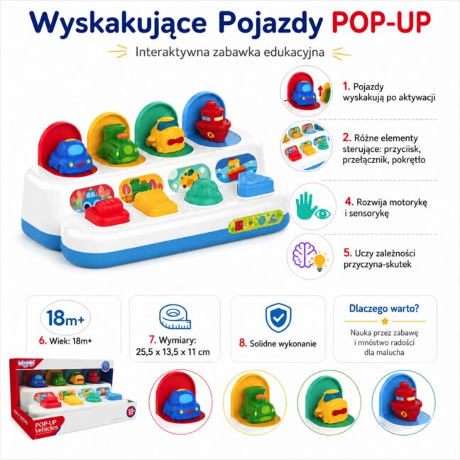 beebi pop-up sõidukid mäng – detailvaade