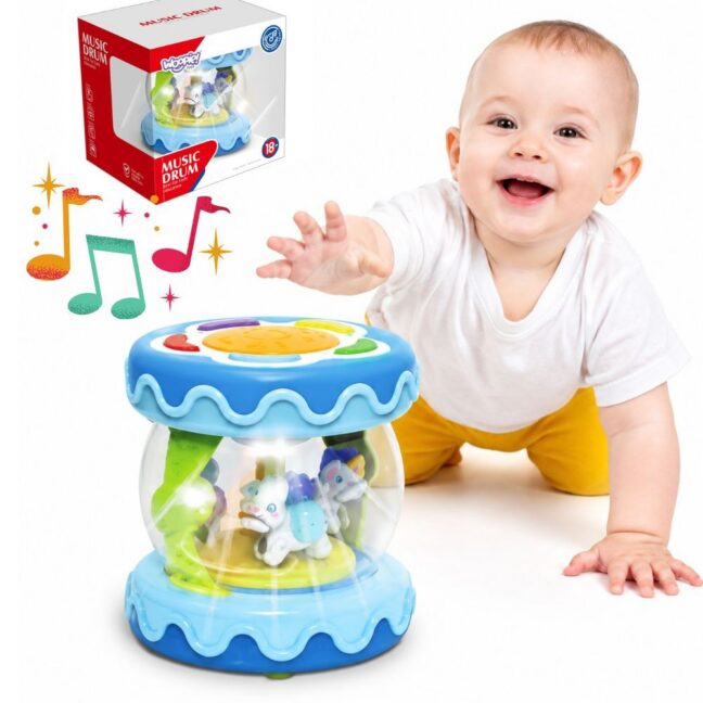beebi trumm muusika karp – WOOPIE beebi trumm muusika karp projektor 3-ühes muusikaline mänguasi Babies + Roller õppimiseks Crawl