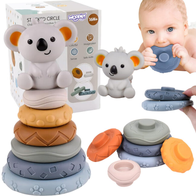 beebi koala 2-ühes pyramid – WOOPIE beebi Koala 2-ühes arendav Pyramid Teether komplekt