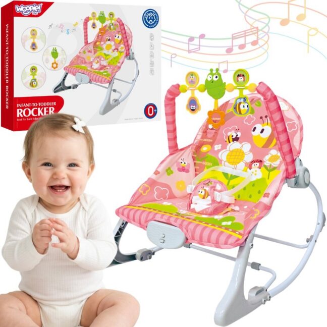 beebi roosa vibration rocker – WOOPIE beebi roosa Vibration Rocker koos kaar