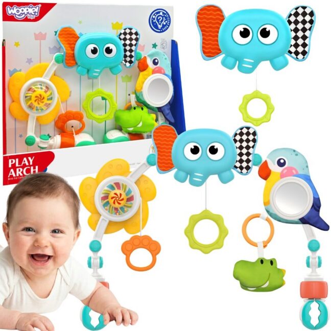 beebi sensoorne kaar mänguasis – WOOPIE beebi sensoorne kaar koos mänguasis Crib ja Stroller Elephant Parrot
