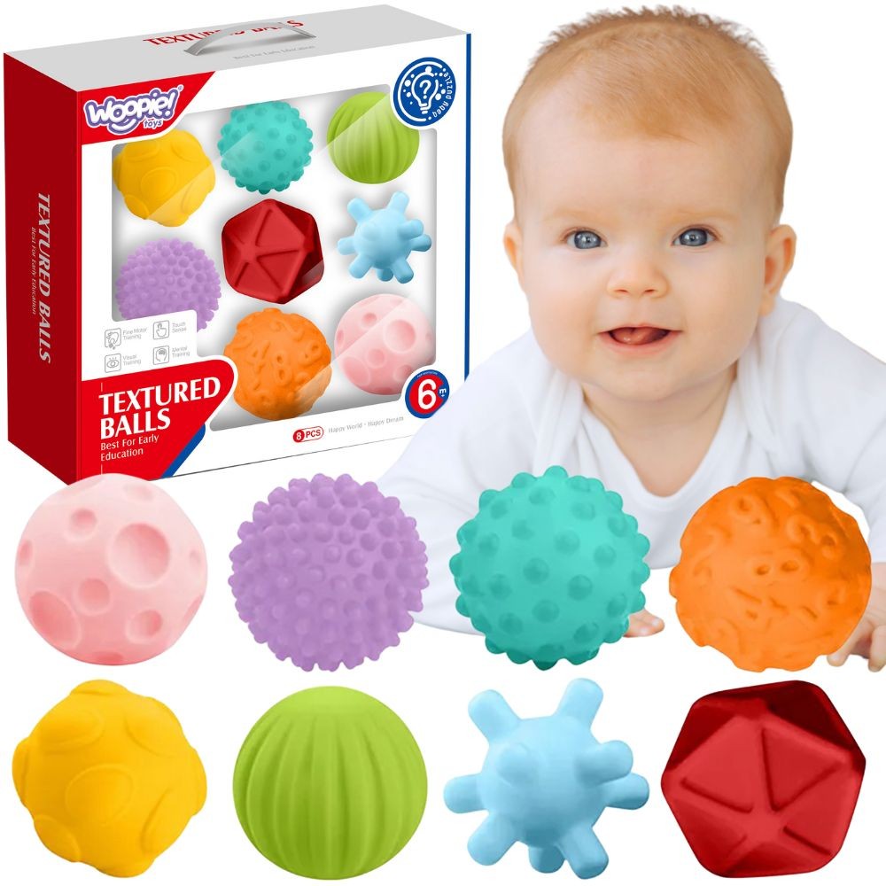 beebi sensoorne pigistatavad klotsid – WOOPIE beebi sensoorne pigistatavad klotsid 8 tk