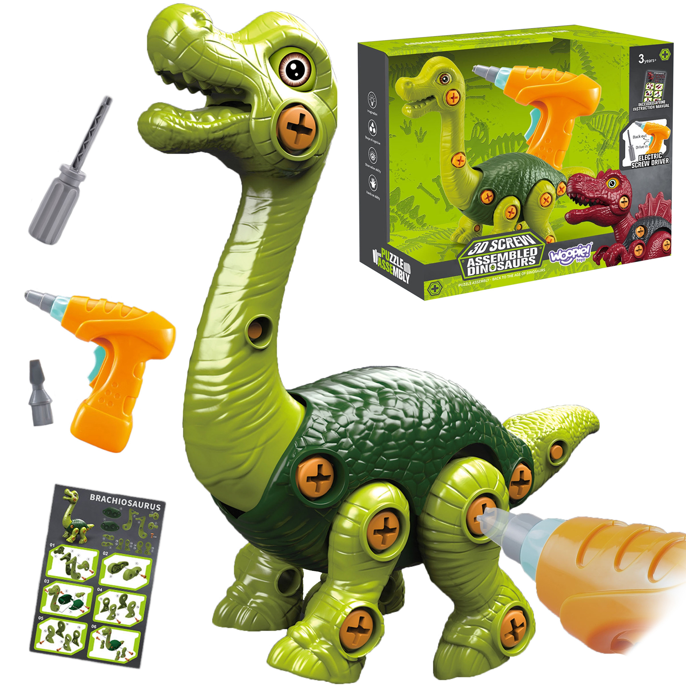 dinosaurusedsaur kruvimise ehitus trell – WOOPIE dinosaurusedsaur kruvimise ehitus komplekt + trell 31 tk