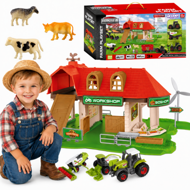 talu traktors figuurid mäng – WOOPIE talu komplekt traktors + figuurid 42 tk – arendav mäng lapsele