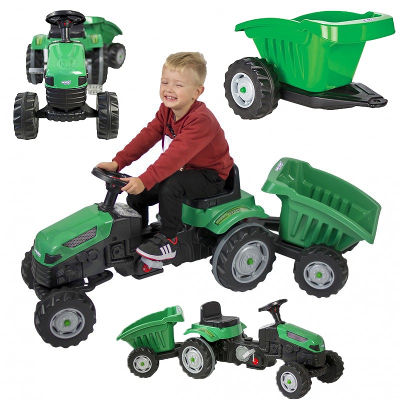 talunik gotrac maxi 28286 – WOOPIE talunik GoTrac MAXI pedaalidega traktor koos Silent ratas haagis (28286)