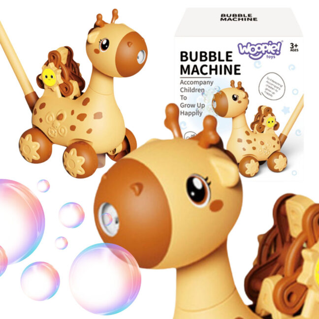 giraffe lükatav 2-ühes mull – WOOPIE Giraffe lükatav 2-ühes mull masin lastele