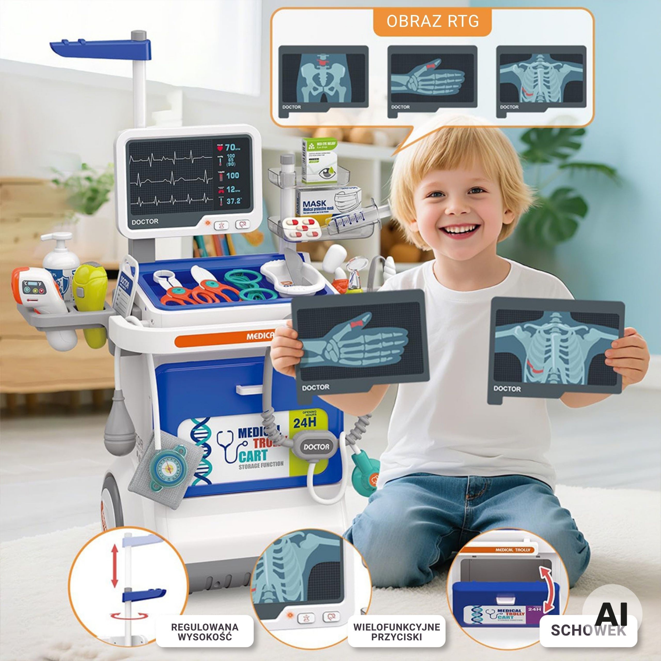 interaktiivne väike arsts trolley – detailvaade